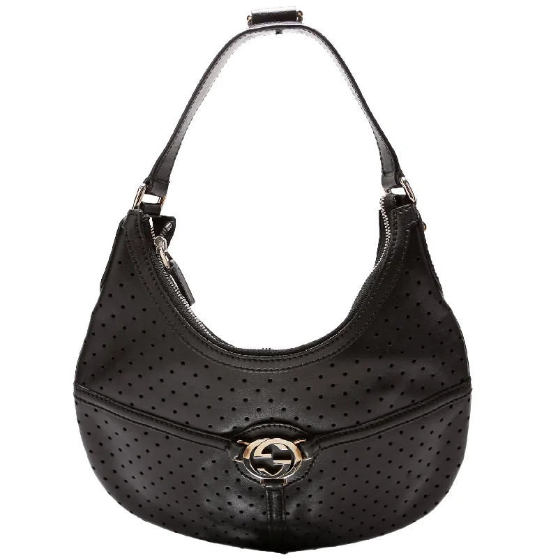 women's dumpling bag with custom detailing -Reins Hobo Perforated Leather