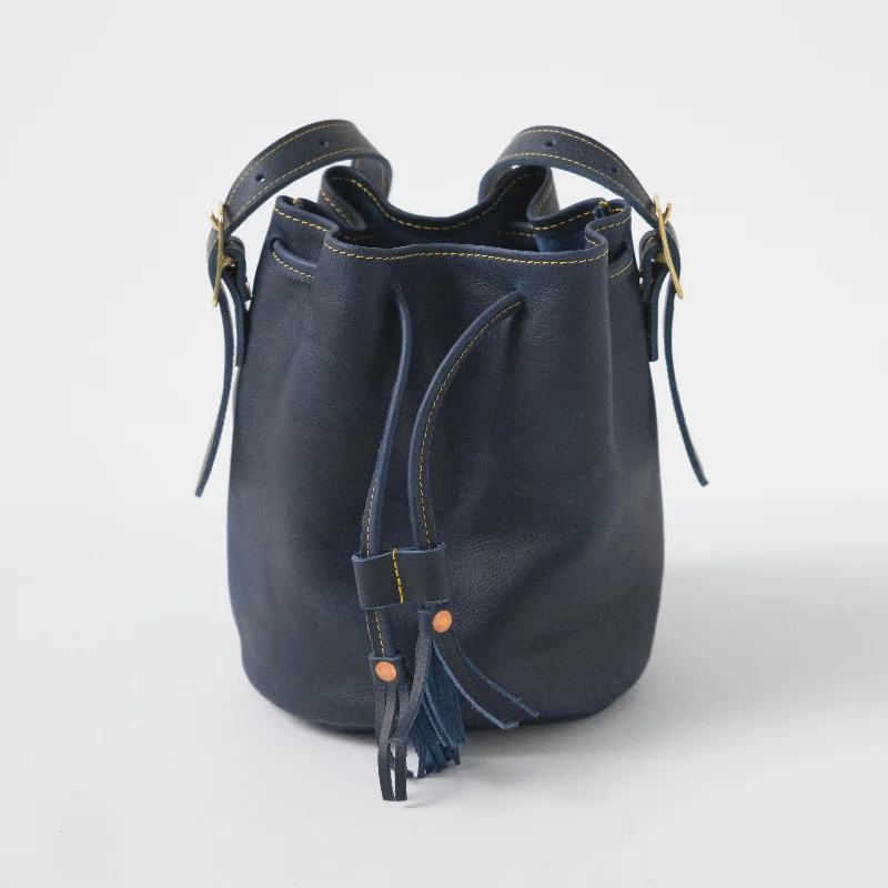 women's bucket bag with structured silhouette -Navy Kodiak Bucket Bag