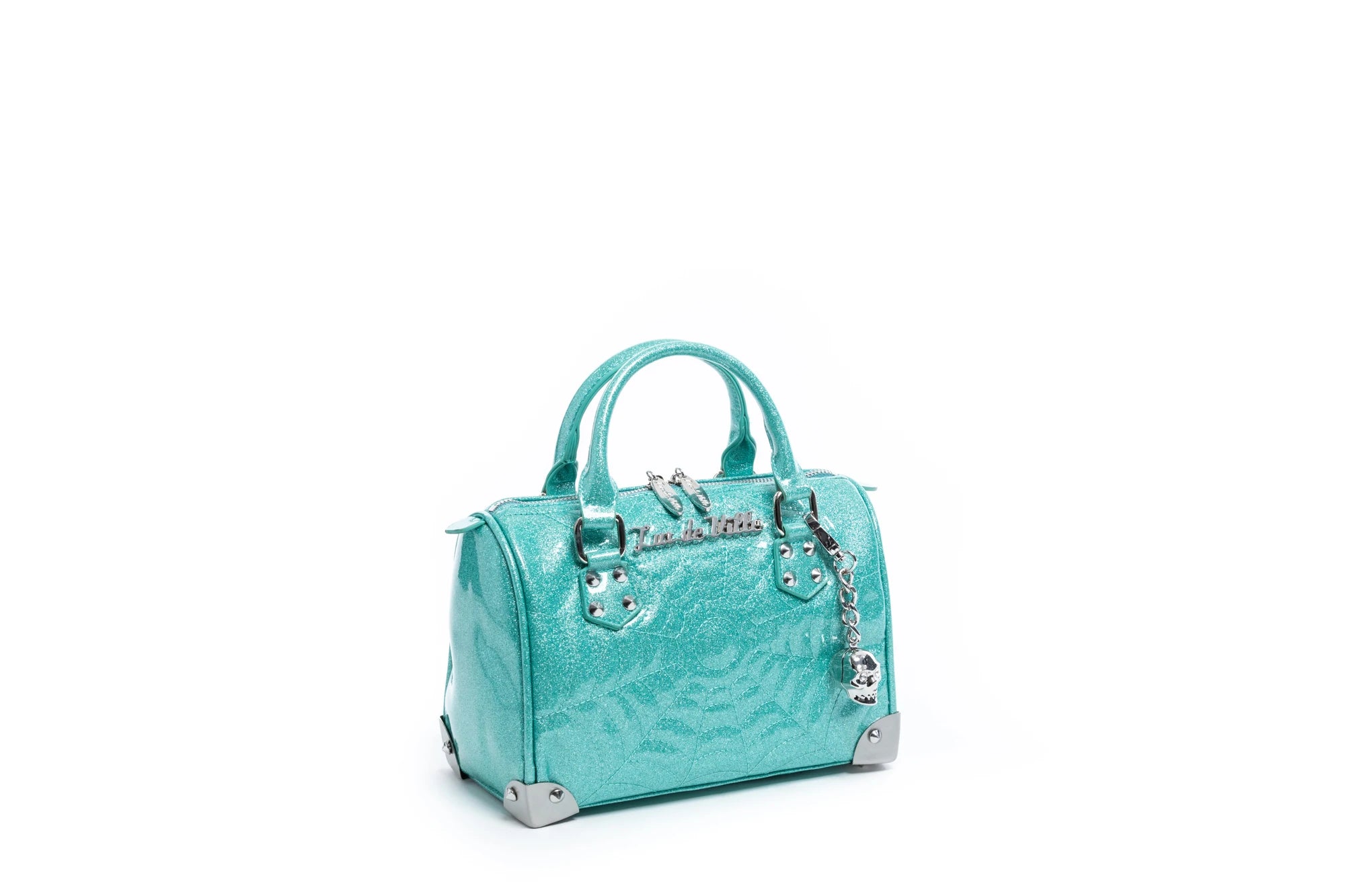 women's tote bag with statement hardware -Mini Maltese Tote Mermaid Blue Sparkle