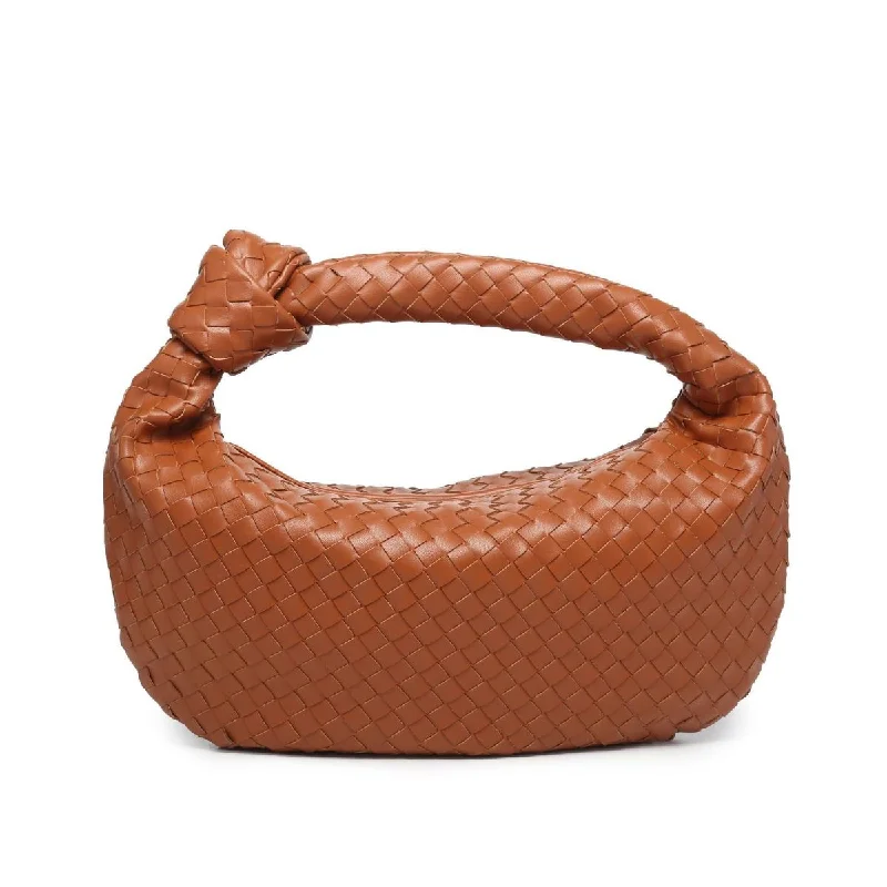 women's dumpling bag with statement design -Willow Woven Knotted Hobo Bag