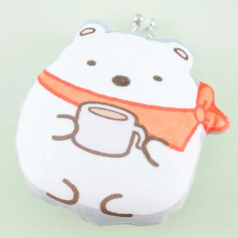 women's wallet with zipper and flap closure -Sumikko Gurashi Clasp Coin Purse - Shirokuma