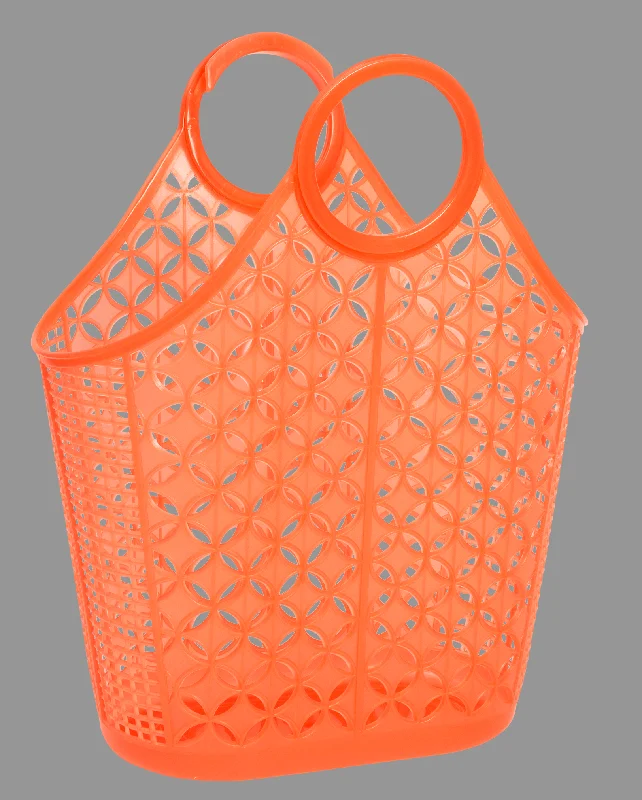 women's tote bag with modern design -Neon Orange Atomic Jelly Tote