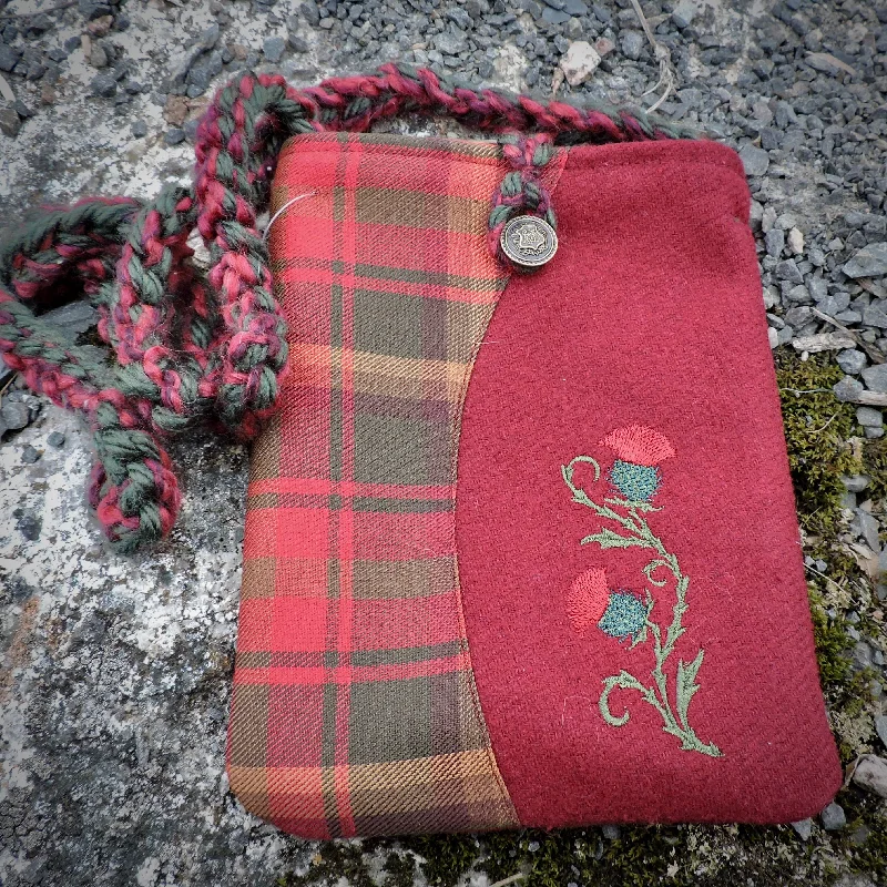 women's wallet with front flap -Wee Purse - Maple Leaf Tartan