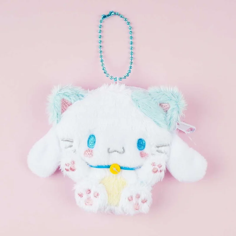 women's wallet with fancy stitching details -Cinnamoroll Happy Cat Plushie Coin Purse & Bag Charm