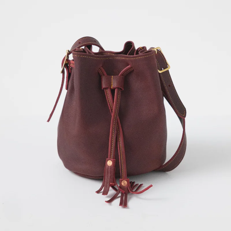 women's bucket bag with ultra-soft leather -Red Kodiak Bucket Bag