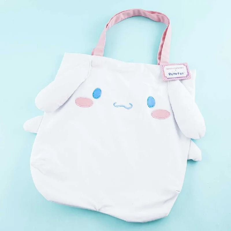 women's tote bag with fashionable flair -Cinnamoroll x Potetan Die-cut Tote Bag