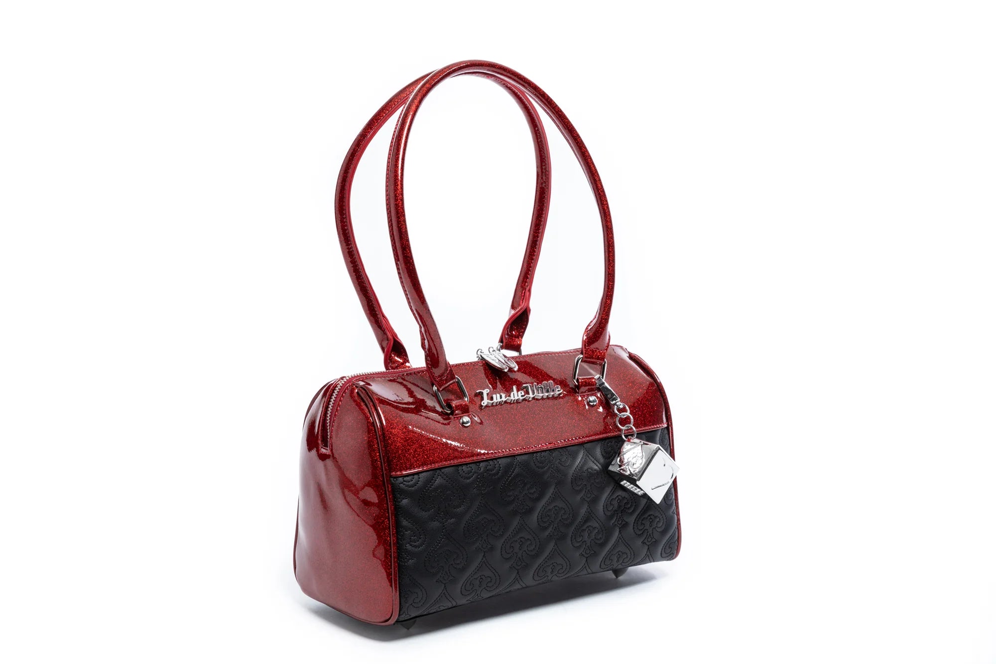 women's tote bag with chic style -Atomic Spade Red Sparkle Tote