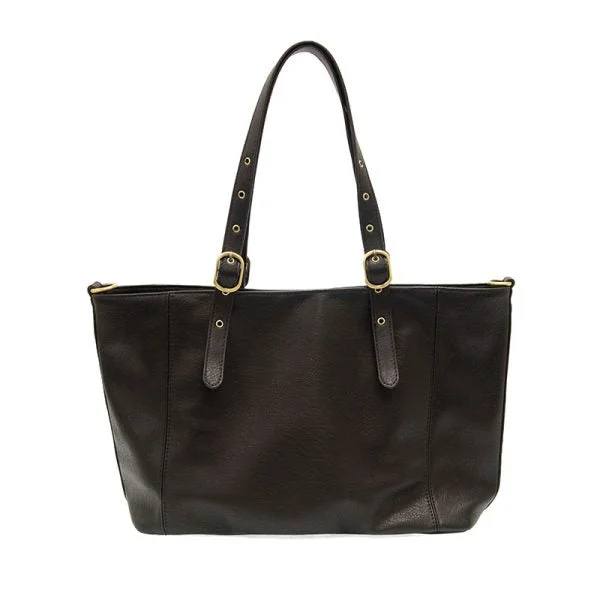 women's tote bag with contrasting fabric -JOY ACCESSORIES SHELBY STUDDED TOTE - BLACK - L823900