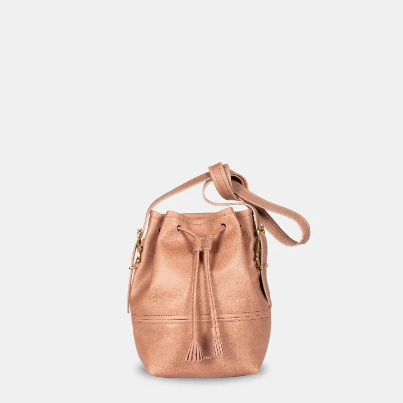 Ladies Crossbody Bag Soft Leather -The Classic Coventry Bucket Bag in Ballet Slipper