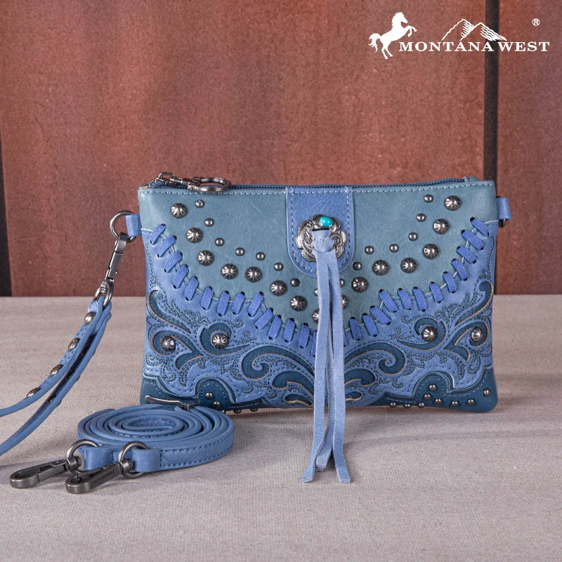 Ladies Crossbody Bag Patterned Print -MW1269-181 Montana West  Embroidered Scroll Cut-out Collection Clutch/Crossbody