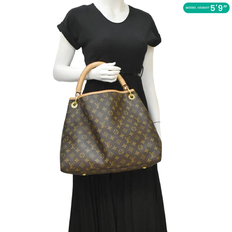 women's dumpling bag with classic look -LOUIS VUITTON  Artsy MM Monogram Canvas Hobo Bag Brown