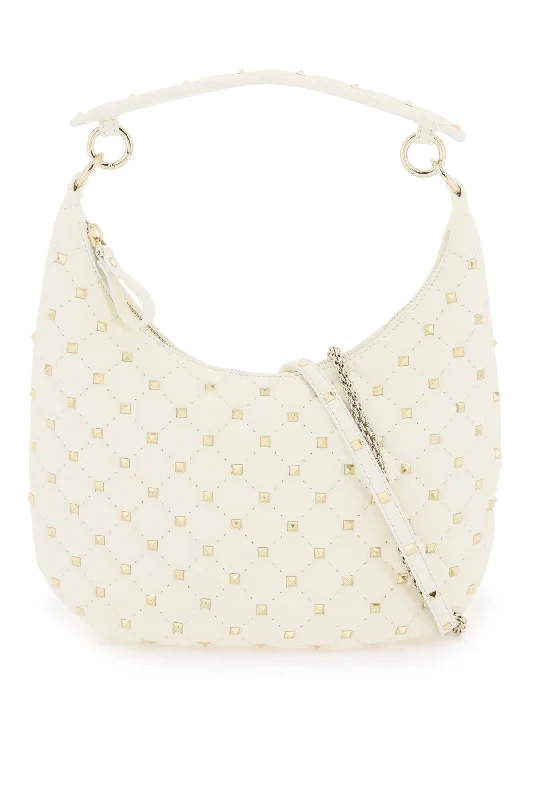 women's dumpling bag with bow accent -Valentino garavani small leather 'rockstud spike' hobo bag