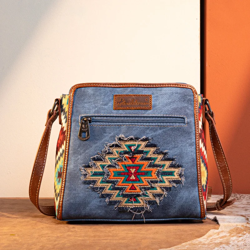 Ladies Crossbody Bag Minimalist Style -MW1210-8360 Montana West Aztec Jean Collection Crossbody