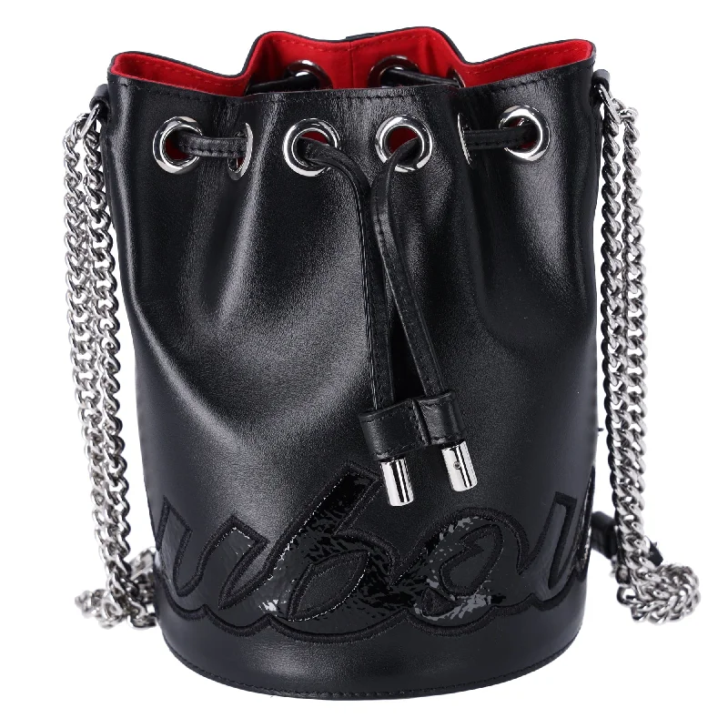 women's bucket bag with timeless appeal -Christian Louboutin Marie Jane Bucket Shoulder Bag 1195168 Black Leather