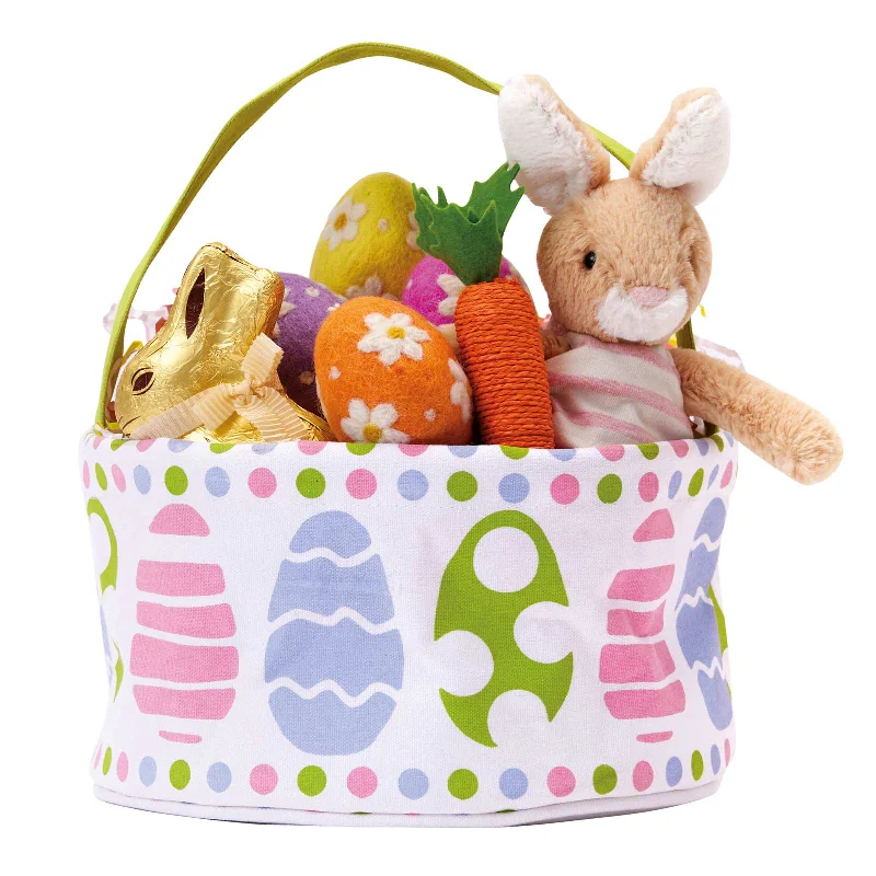 Painted Eggs Canvas Easter Basket