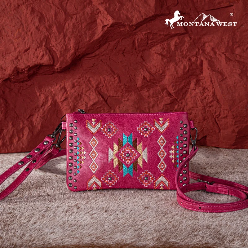 Ladies Crossbody Bag Travel Light -MW1245-181 Montana West Embroidered Collection Clutch/Crossbody