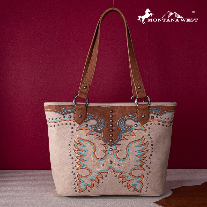 Ladies Crossbody Bag Soft Suede -MW1253G-8317  Montana West Embroidered Collection Concealed Carry Tote