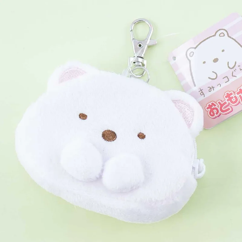 women's wallet with wallet chain -Sumikko Gurashi Fluffy Purse - Shirokuma