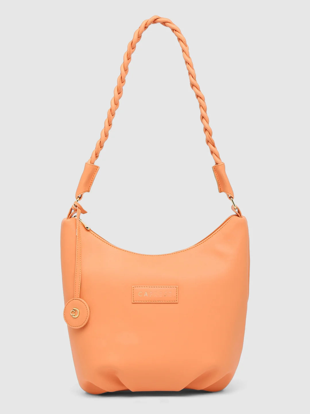 women's dumpling bag with handmade details -Caprese Margate Hobo Small Coral