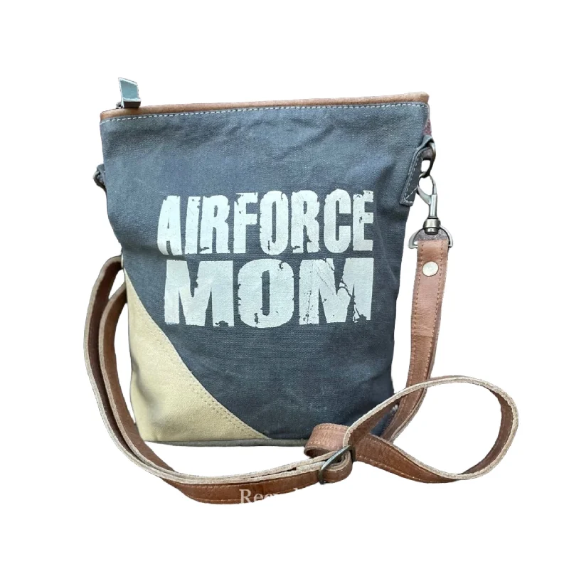 Air Force Mom Purse Crossbody Sustainable Canvas Bag - Air Force Proud! Great Gift for Mom!