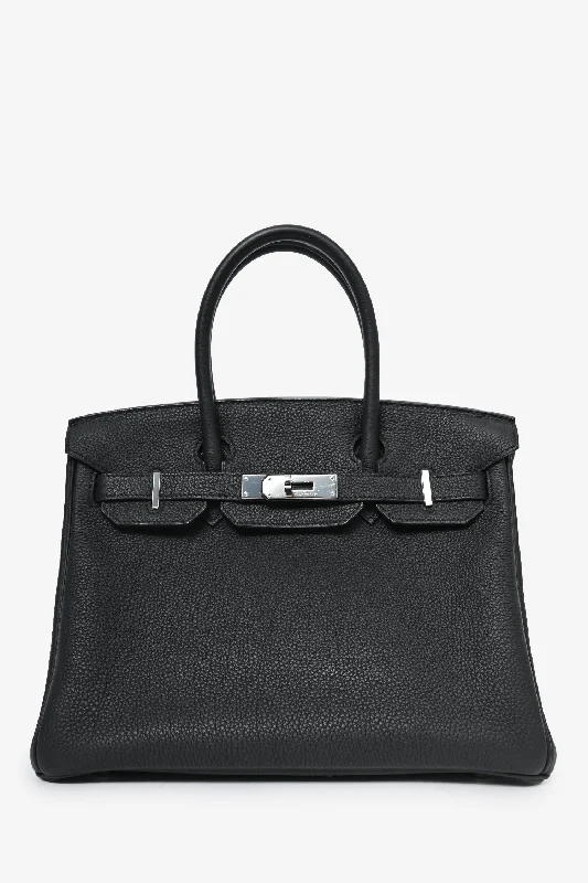 women's handbag with chic leather detailing -Hermès 2017 Black Togo Leather Birkin 30 PHW