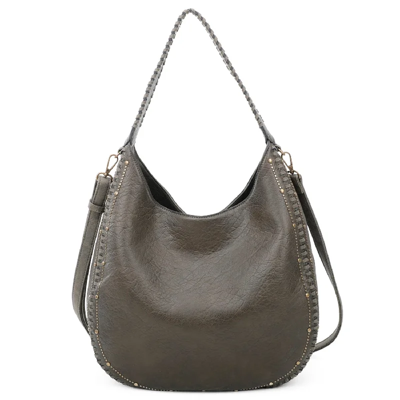 women's dumpling bag with stylish textures -Memphis Hobo - Army Green