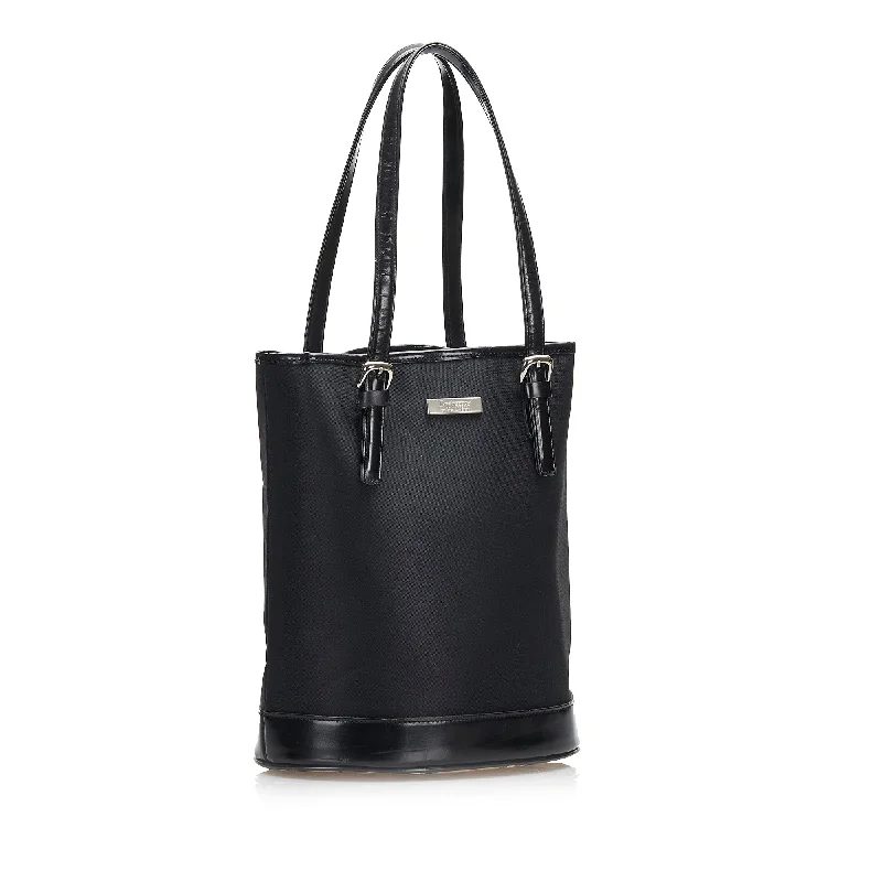 women's bucket bag with fashionable closure -Burberry Bucket Bag Black Nylon Canvas