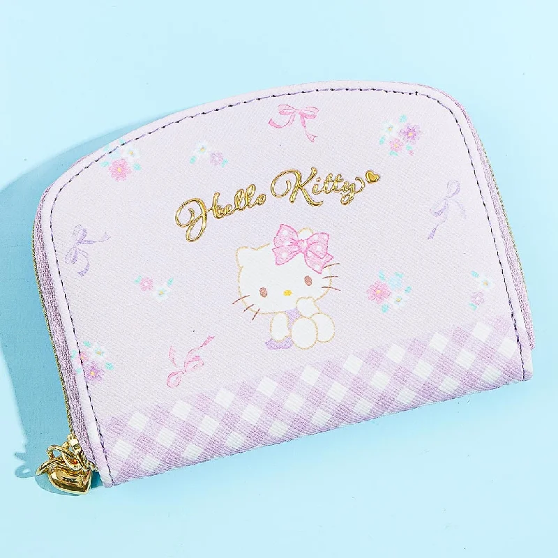 women's wallet with quilted texture -Hello Kitty Ribbons & Flowers Coin Purse