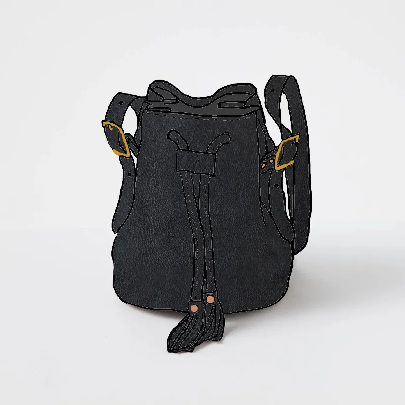 women's bucket bag with structured body -Black Cypress Bucket Bag