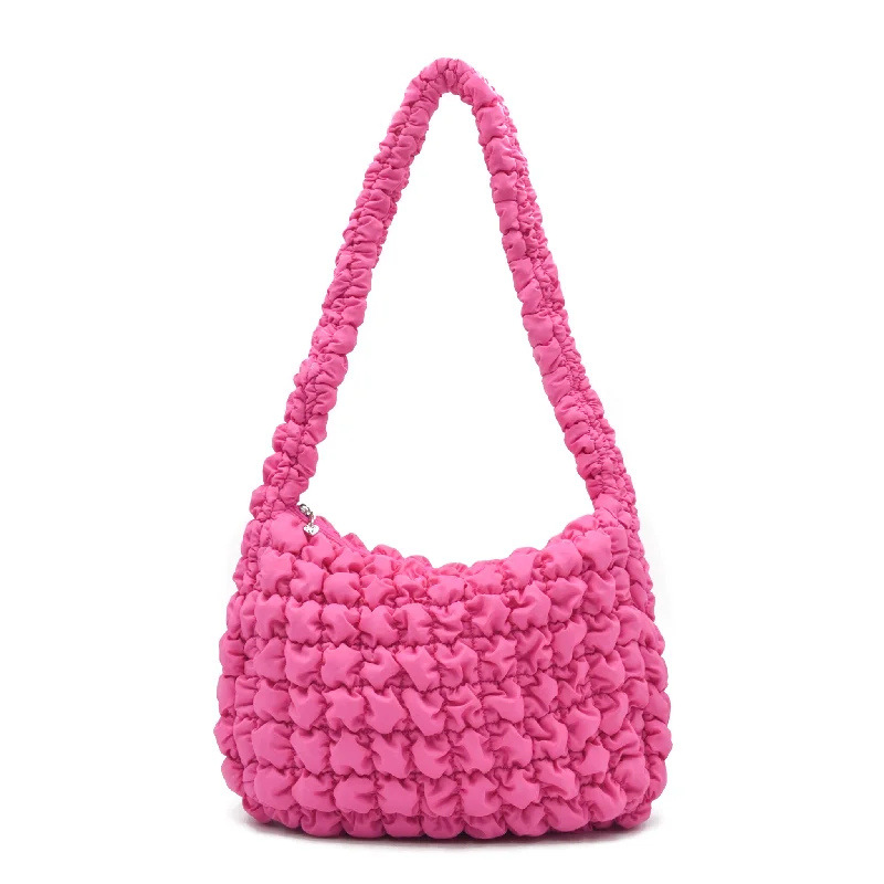 women's dumpling bag with vintage flair -Quilted Scrunchies Hobo Sling Bag