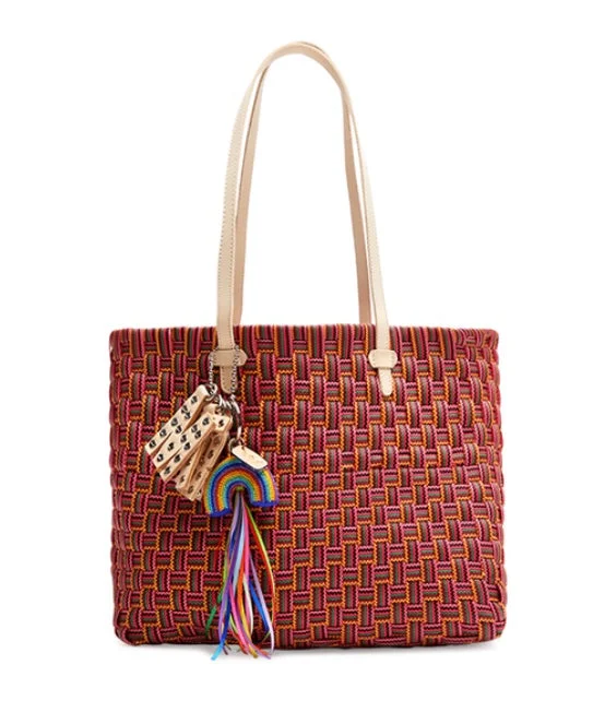 women's tote bag with chic zipper -Consuela Wendy Woven Tote 3250