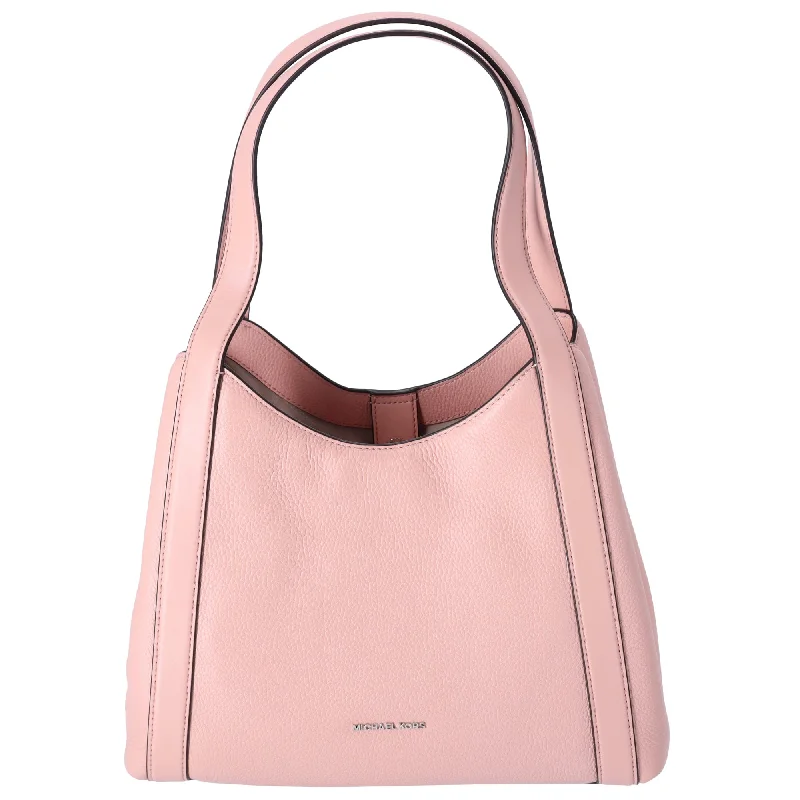 women's dumpling bag with statement detail -Michael Kors Rosemary Large Hobo Shoulder Bag Tote Pink Pebbled Leather