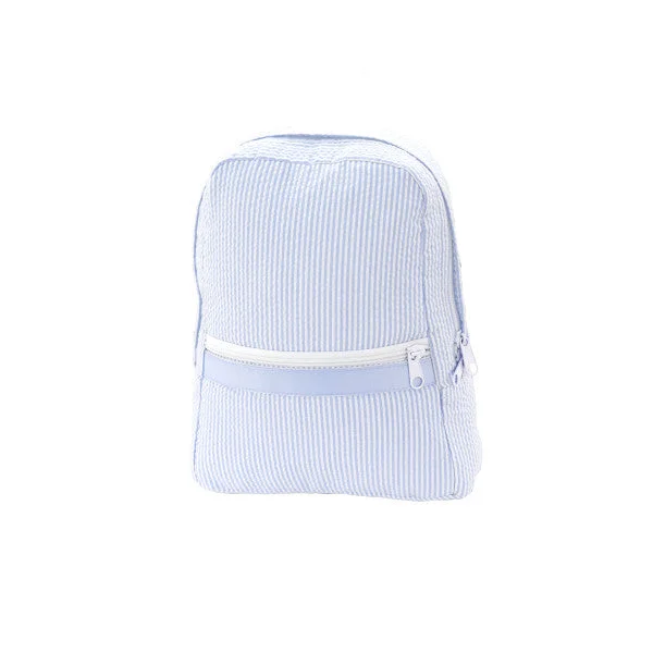 Baby Blue Seersucker Backpack