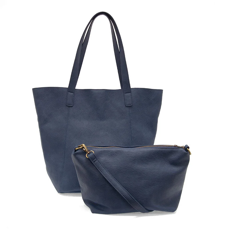 women's tote bag with zippered compartments -Vida Carryall Tote in Bright Navy