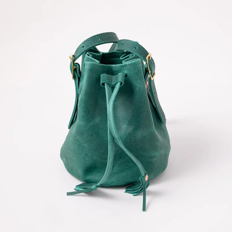 women's bucket bag for travel -Teal Kodiak Bucket Bag