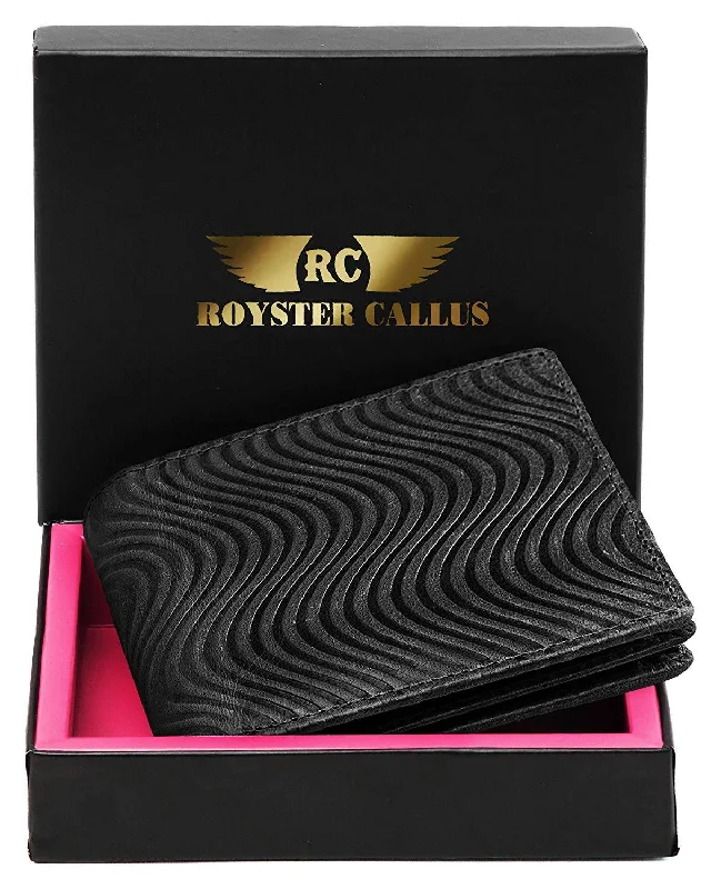 women's wallet with soft-to-touch leather -Royster Callus Black Men's Wallet