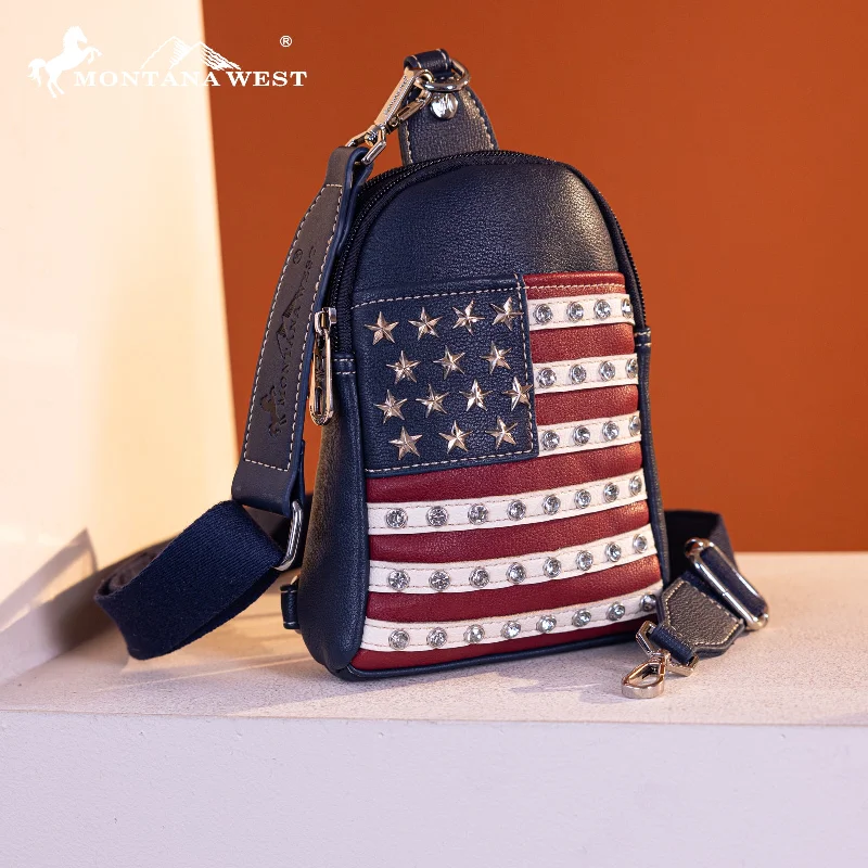 Ladies Crossbody Bag Soft Texture -US04-210 Montana West American Pride Collection Sling Bag