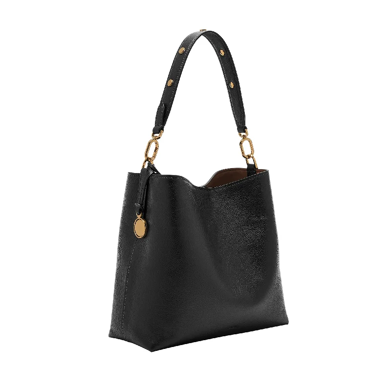 women's bucket bag with sleek design -Jessie Leather Bucket Shoulder Bag