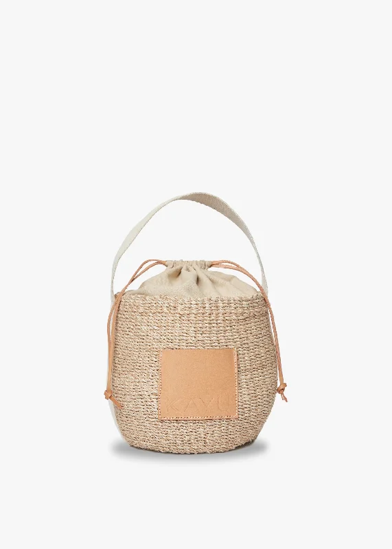 women's bucket bag for evening wear -Mila Straw Bucket Bag