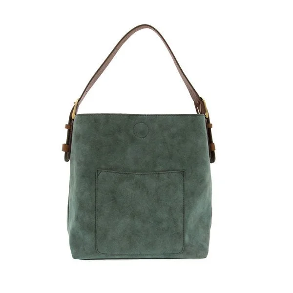 women's dumpling bag with stylish design -JOY ACCESSORIES CLASSIC HOBO SUEDE BAG - TEAL - L823567