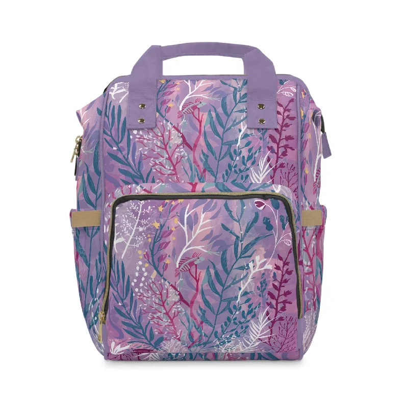 Multifunctional Diaper Backpack - Purple Seaweed