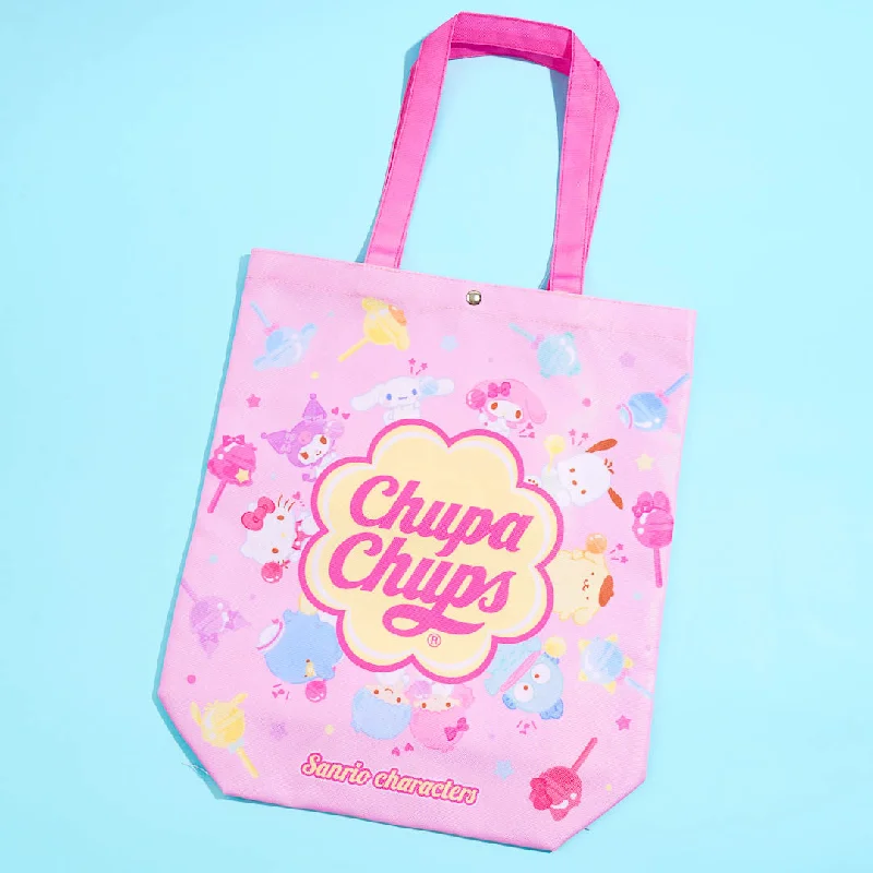 women's tote bag with unique handles -Sanrio Characters x Chupa Chups Tote Bag - Pink