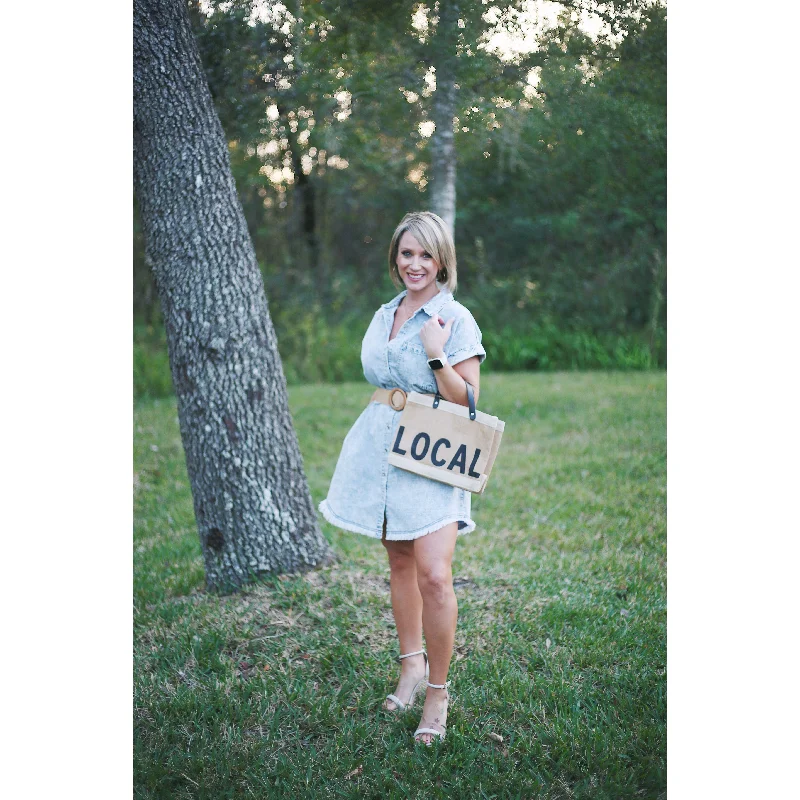 women's tote bag with leather straps -Local Mini Market Tote