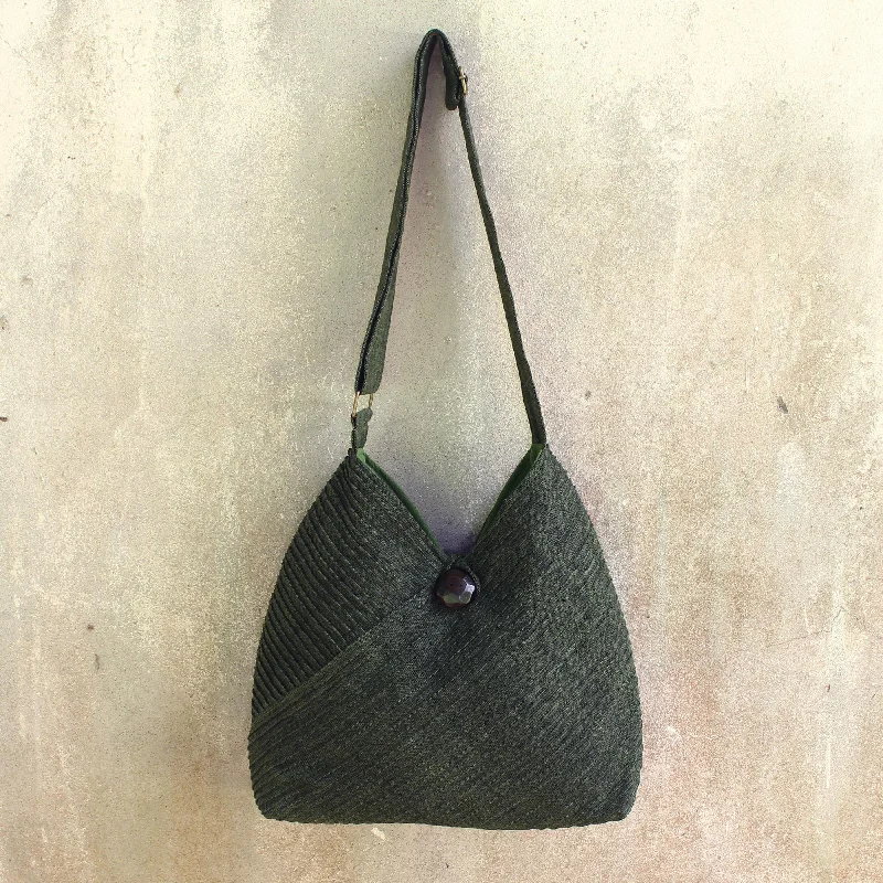 women's dumpling bag with elegant shape -Surreal Green Hobo Bag With Coin Purse