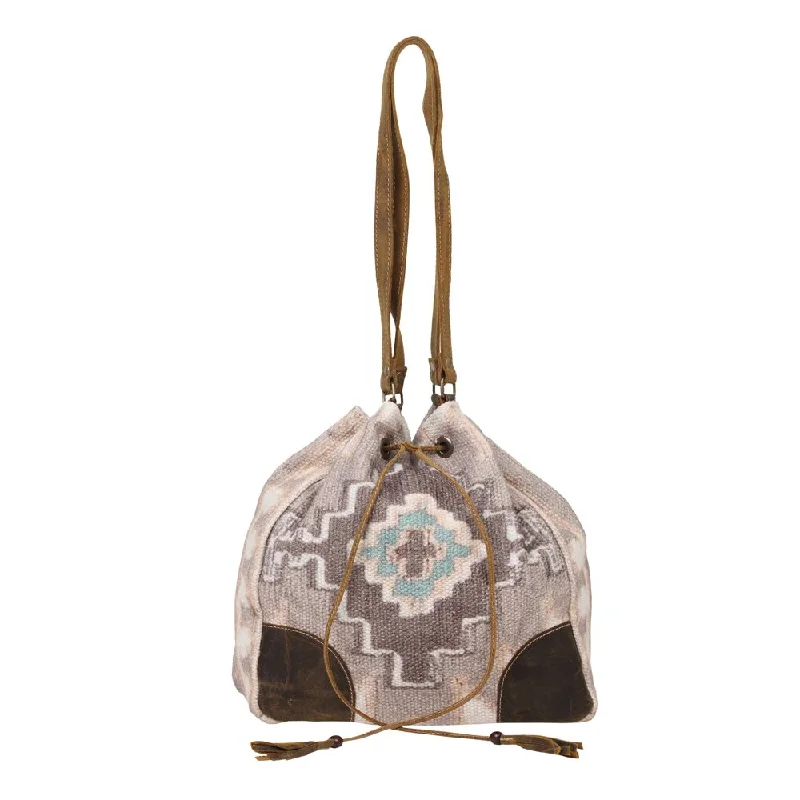 women's bucket bag with soft leather -Temple Run Bucket Boho Cinch Bag by Myra Bag