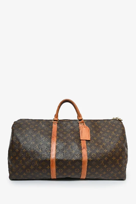 women's handbag with polished, luxurious design -Louis Vuitton Vintage Monogram Keepall 60 (As Is)