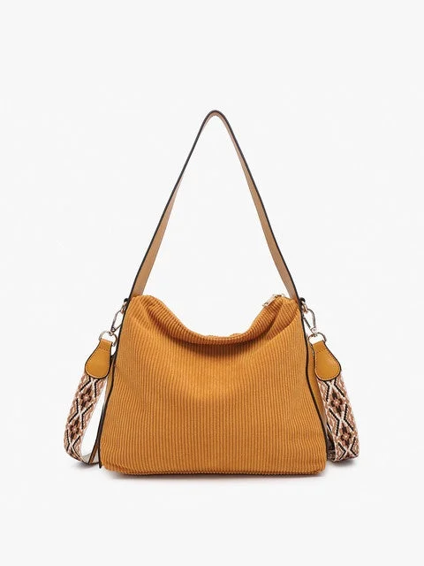 women's dumpling bag with minimalistic touch -Michaela Hobo Bag- Mustard