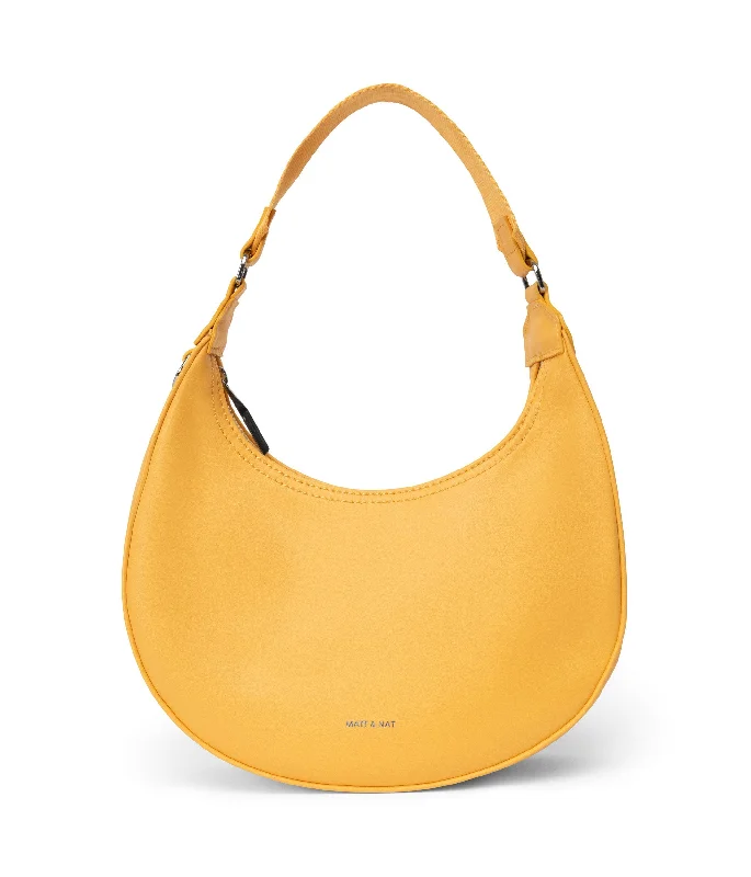 women's dumpling bag with textured leather -SERENA Vegan Hobo Bag - Sol