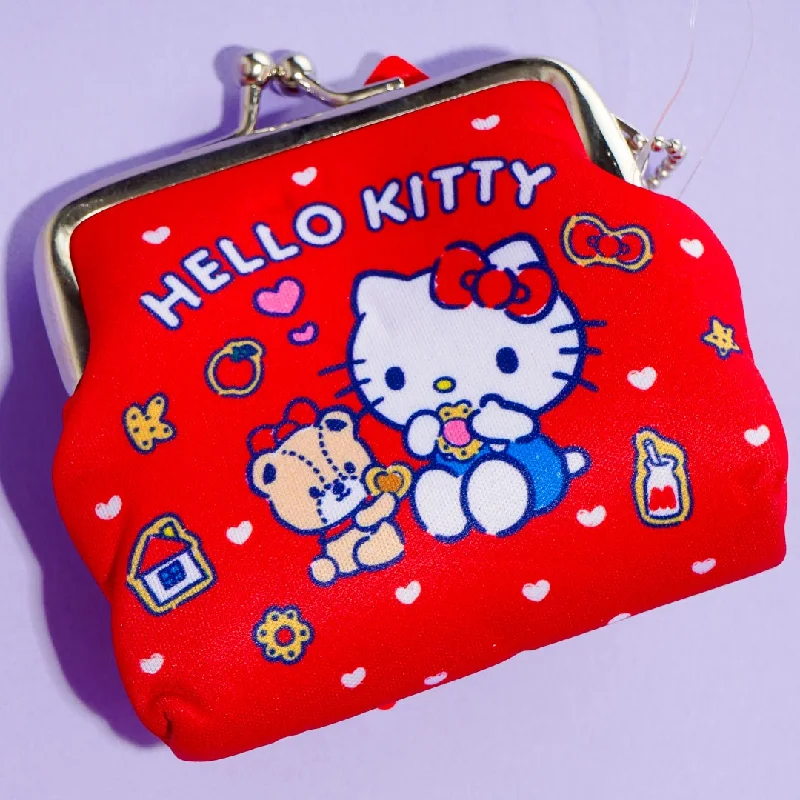 women's wallet with soft material exterior -Hello Kitty Snack Time Nostalgic Series Coin Purse