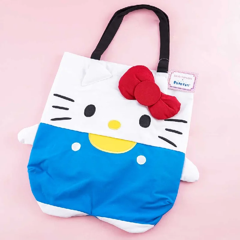 women's tote bag with sturdy base -Hello Kitty x Potetan Die-cut Tote Bag